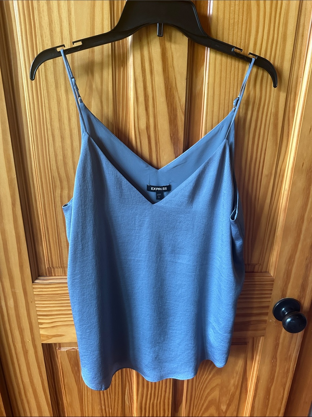 Express Light Blue V-Neck Spaghetti Strap Camisole Large